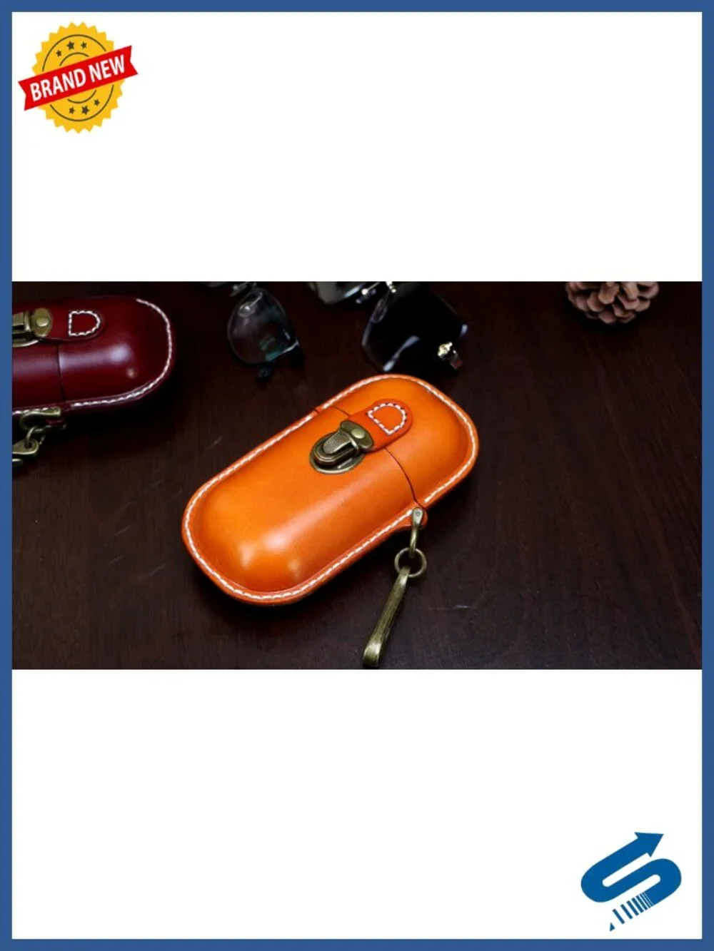 Handmade Leather Eyeglass Case Hard Shell Retro Sunglasses Case Glasses